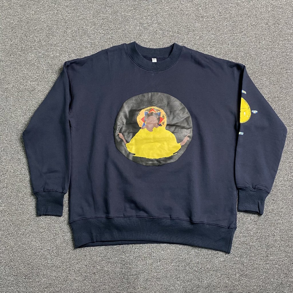 Kanye West Jesus Is King Graphic T-Shirt Blue Long Sleeve
